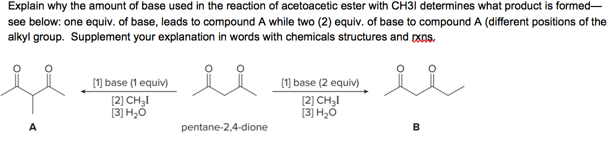 Solved Explain why the amount of base used in the reaction | Chegg.com