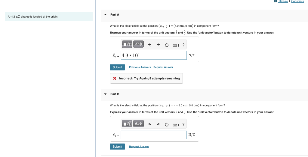 Solved Part C What is the electric field at the position | Chegg.com