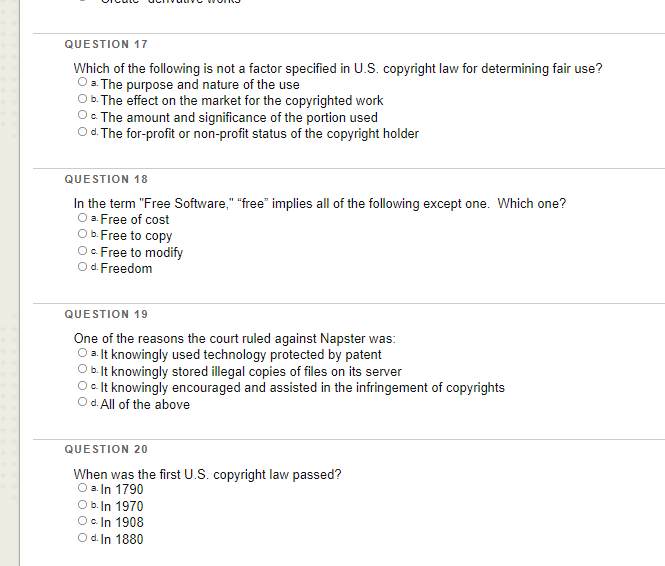 Solved QUESTION 17 Which of the following is not a factor | Chegg.com
