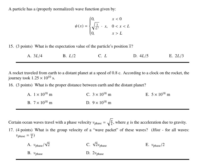 Solved A Particle Has A Properly Normalized Wave Functi Chegg Com