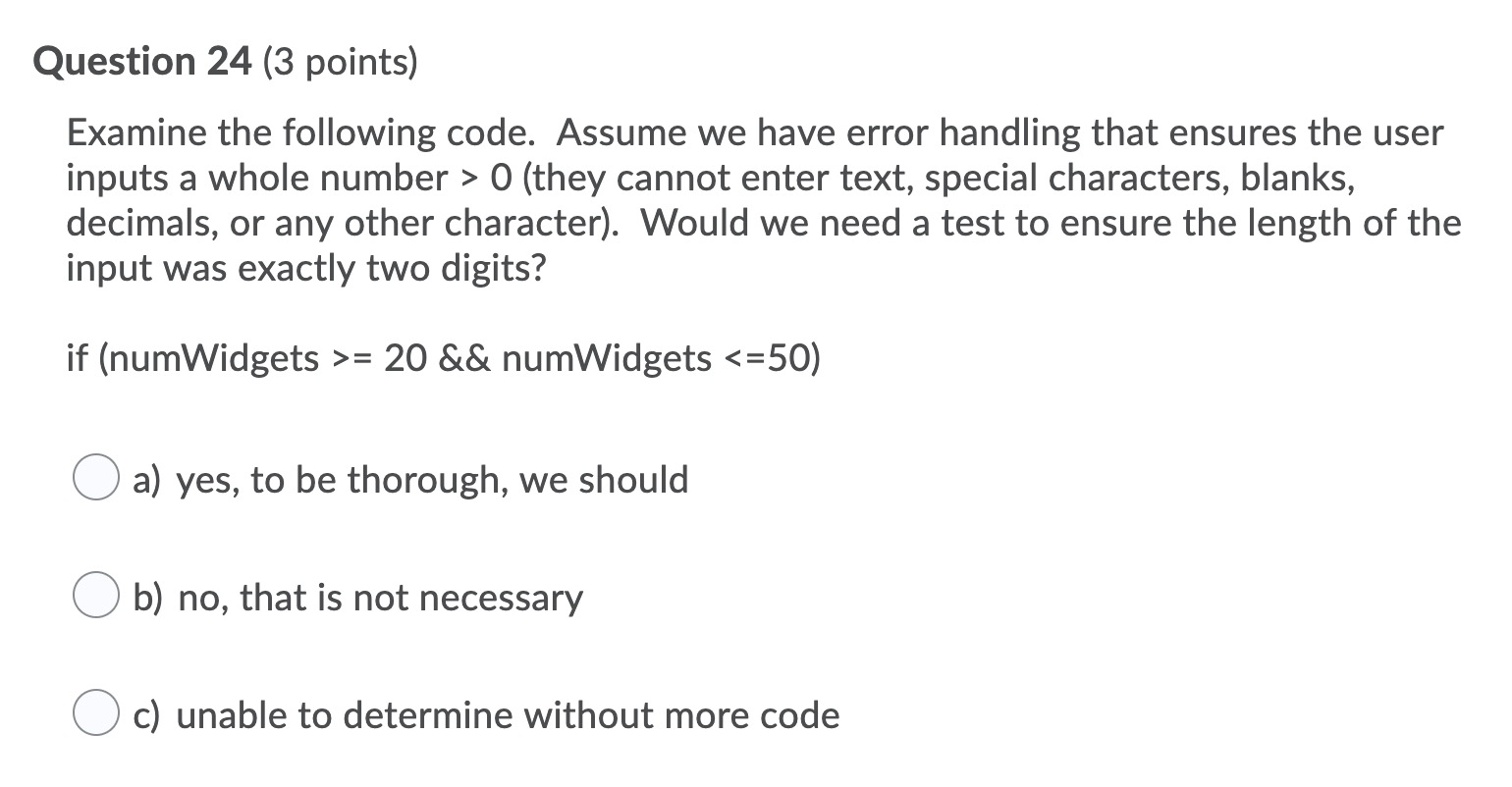 Solved Question 25 (3 points) Examine the following code. | Chegg.com