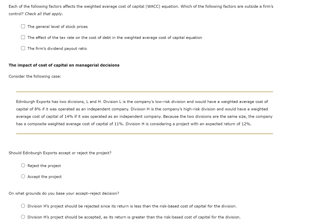 solved-each-of-the-following-factors-affects-the-weighted-chegg