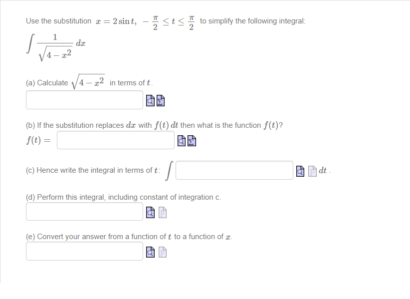 Solved Use The Substitution 2 2 Sint Ists To Simplify 5823