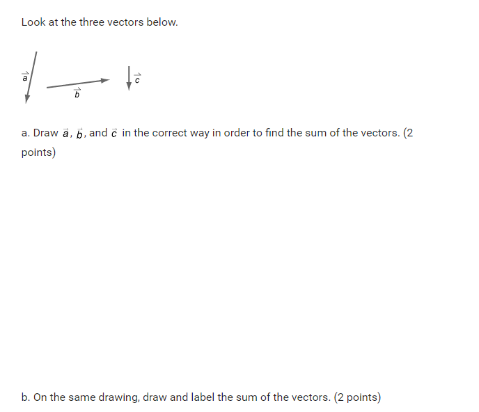 Solved Look At The Three Vectors Below. A. Draw A,b, And C | Chegg.com