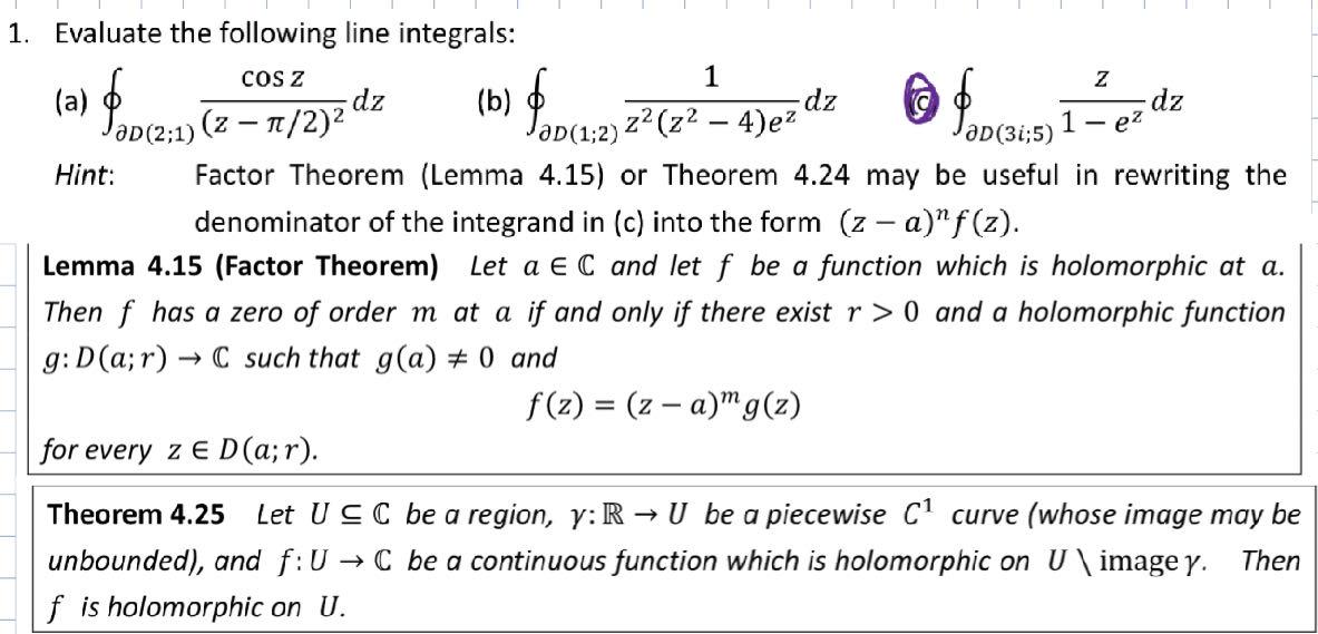 Solved 1. Evaluate the following line integrals: (a) | Chegg.com