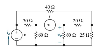 Solved Use superposition to solve for io and vo in the | Chegg.com