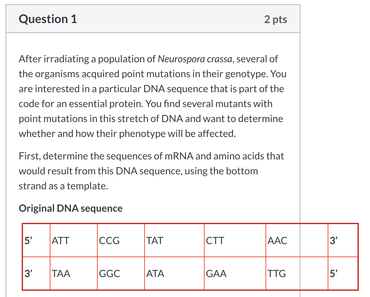 question 1 2 pts after irradiating