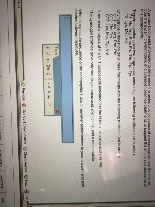Solved A protein biochemist attempted to determine the amino | Chegg.com