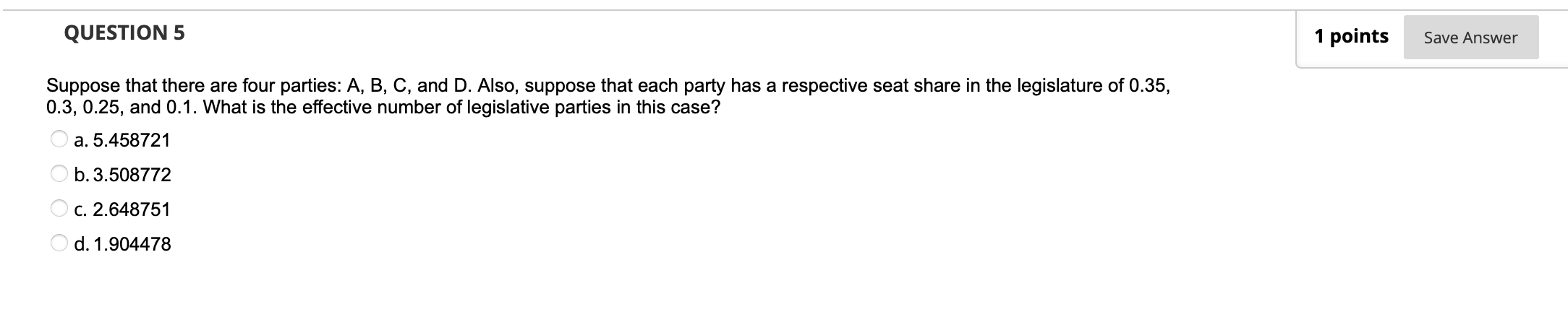 Solved QUESTION 5 1 points Save Answer Suppose that there | Chegg.com