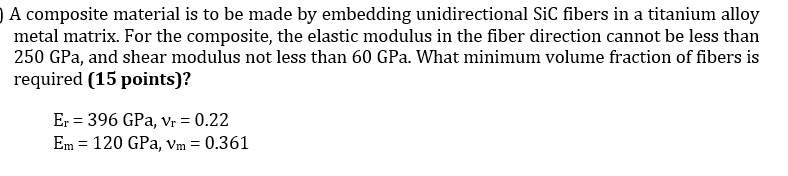 Solved A Composite Material Is To Be Made By Embedding | Chegg.com