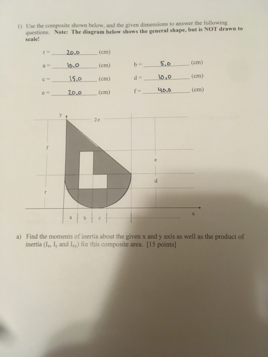 Solved 1) Use the composite shown below, and the given | Chegg.com