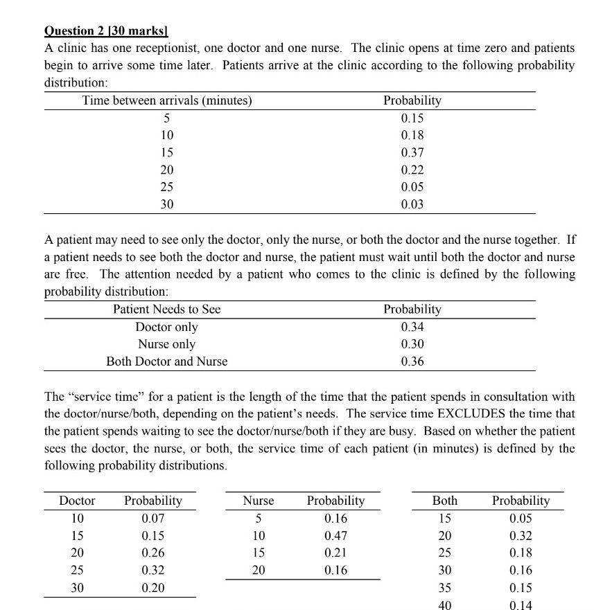 question-2-30-marks-a-clinic-has-one-receptionist-chegg