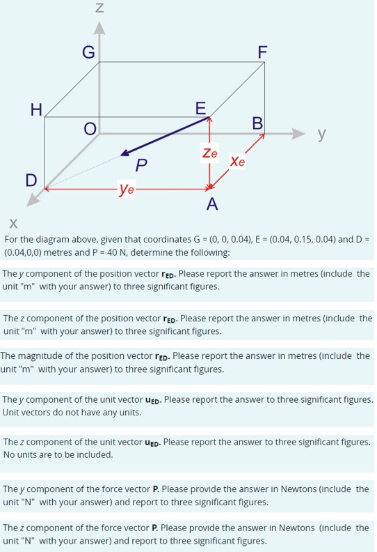 Solved For the diagram above, given that coordinates | Chegg.com