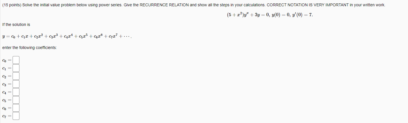 Solved (15 points) Solve the initial value problem below | Chegg.com