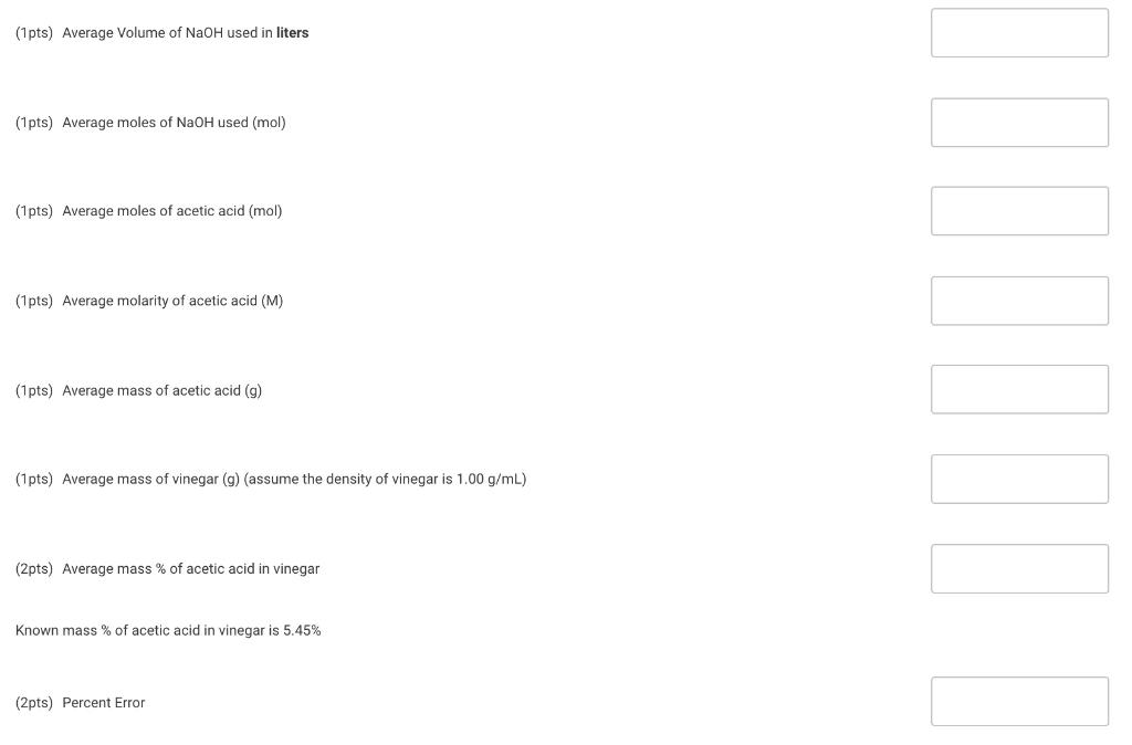 Solved Table 1. Titration data Table 1. Titration data Trial