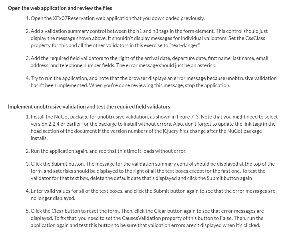Solved In this exercise, you'll add validation to the | Chegg.com