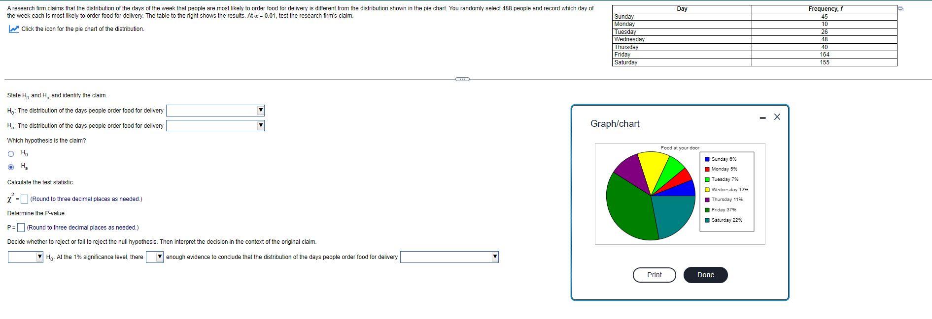 Solved A research firm claims that the distribution of the | Chegg.com