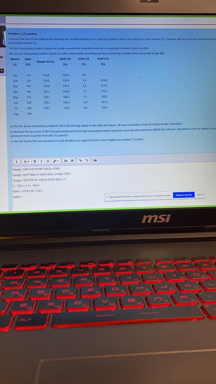 Solved Problem 2 125 points) Consider the data in the table | Chegg.com