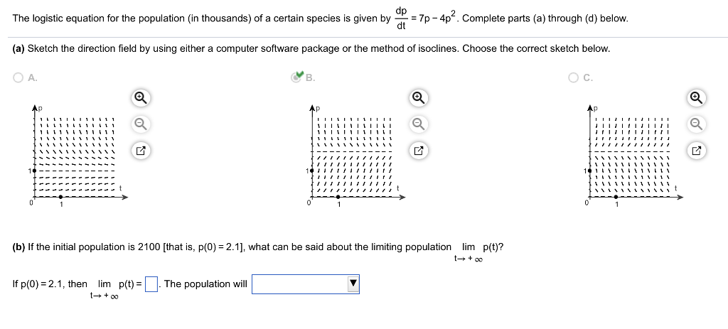 Solved dp The logistic equation for the population (in | Chegg.com