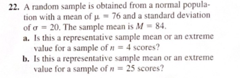 Solved 22. A random sample is obtained from a normal | Chegg.com