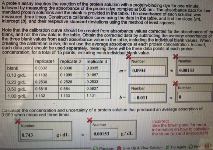 Solved A protein assay requires the reaction of the protein | Chegg.com