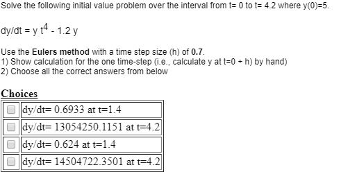 Solved Solve the following initial value problem over the | Chegg.com