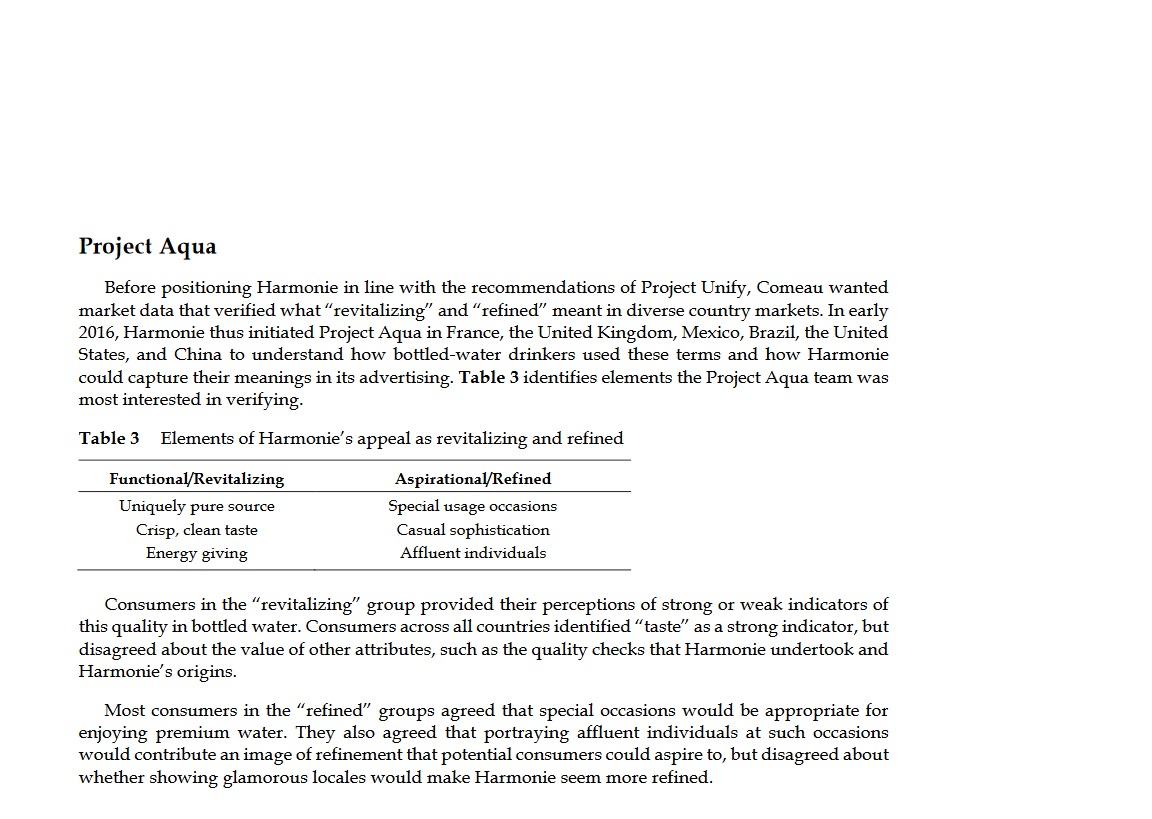 harmonie water case study swot analysis