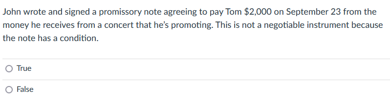 Solved Postdating an instrument will always make it | Chegg.com
