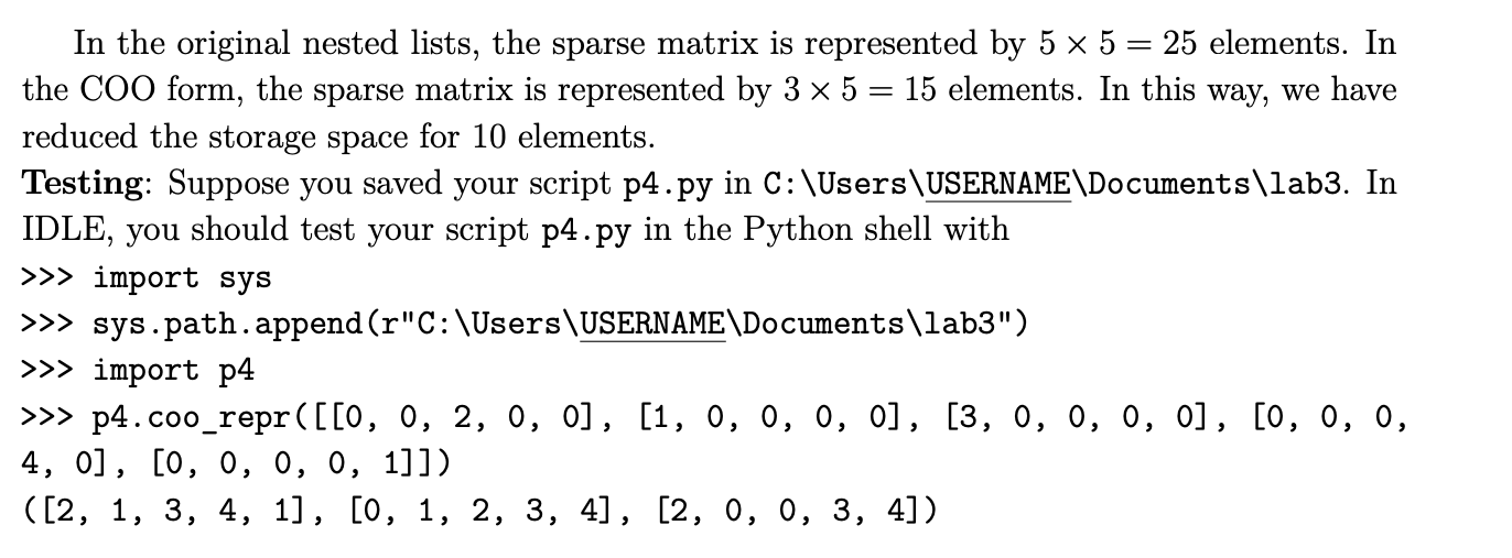 Solved A Sparse Matrix Is A Matrix In Which Most Of The | Chegg.com