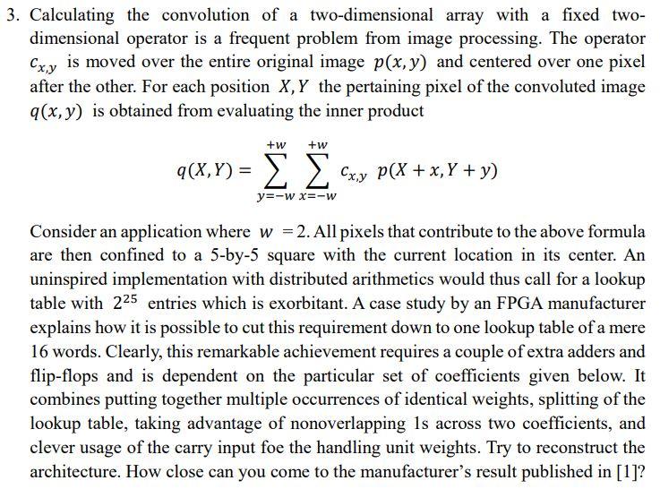 3. Calculating the convolution of a two-dimensional | Chegg.com
