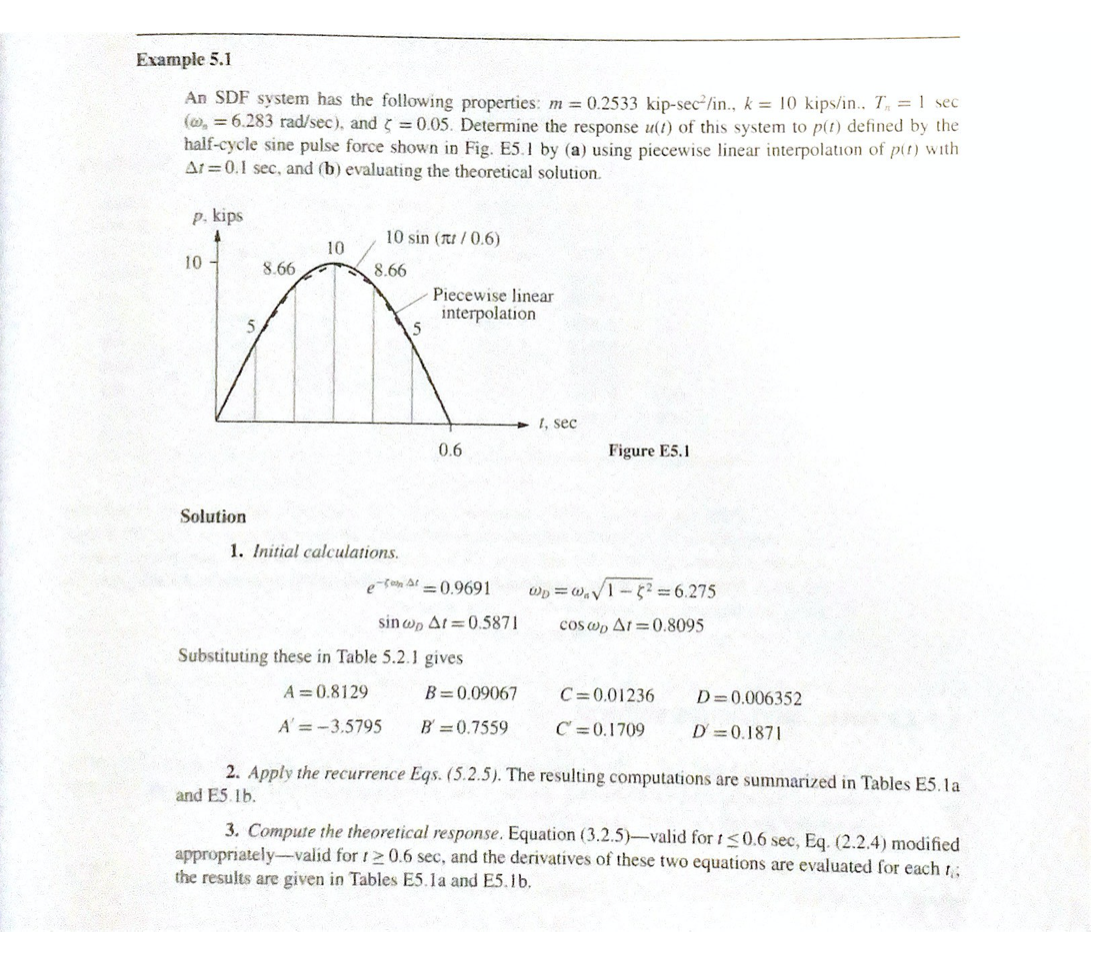 Repeat Problem 5.7 using At = 0.05 sec. How does the | Chegg.com