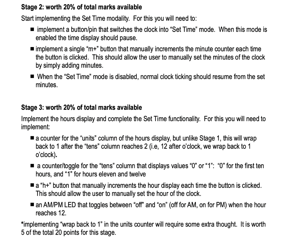 Solved Stage 1: worth 30% of total marks available Implement