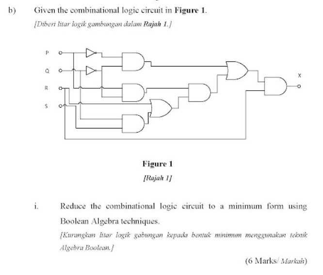 Solved B) Given The Combinational Logic Circuit In Figure 1. | Chegg.com