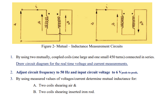 Solved For the mutual-inductance measurement below and