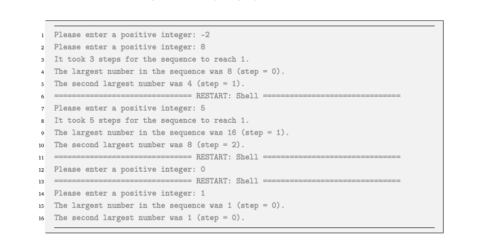 Solved IN PYTHON 1.Choose a positive integer 2. To get the | Chegg.com