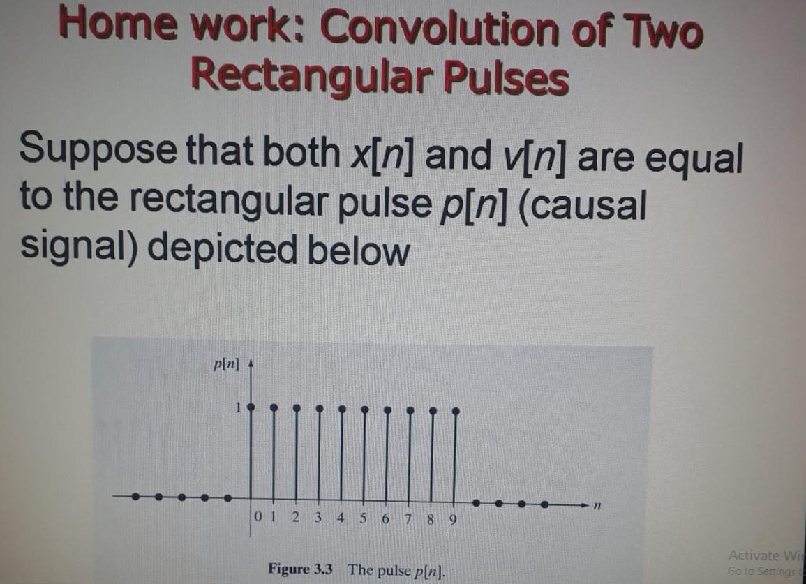 Solved Home Work Convolution Of Two Rectangular Pulses