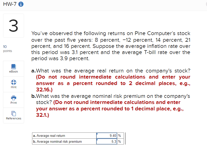 Solved You ve Observed The Following Returns On Pine Chegg