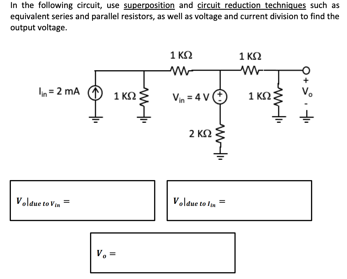 Solved In the following circuit, use superposition and | Chegg.com