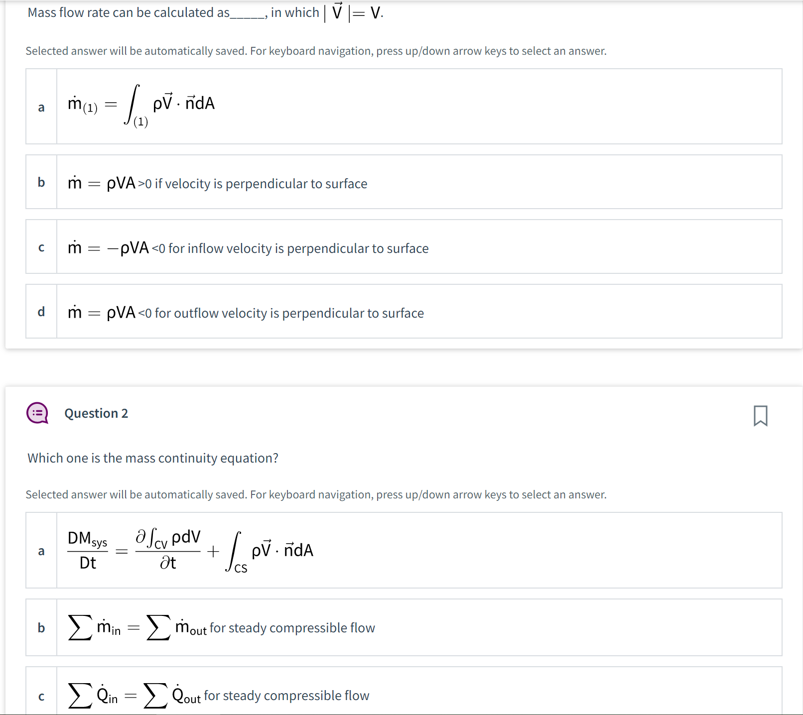 Solved Mass flow rate can be calculated as in which ∣V∣=V | Chegg.com