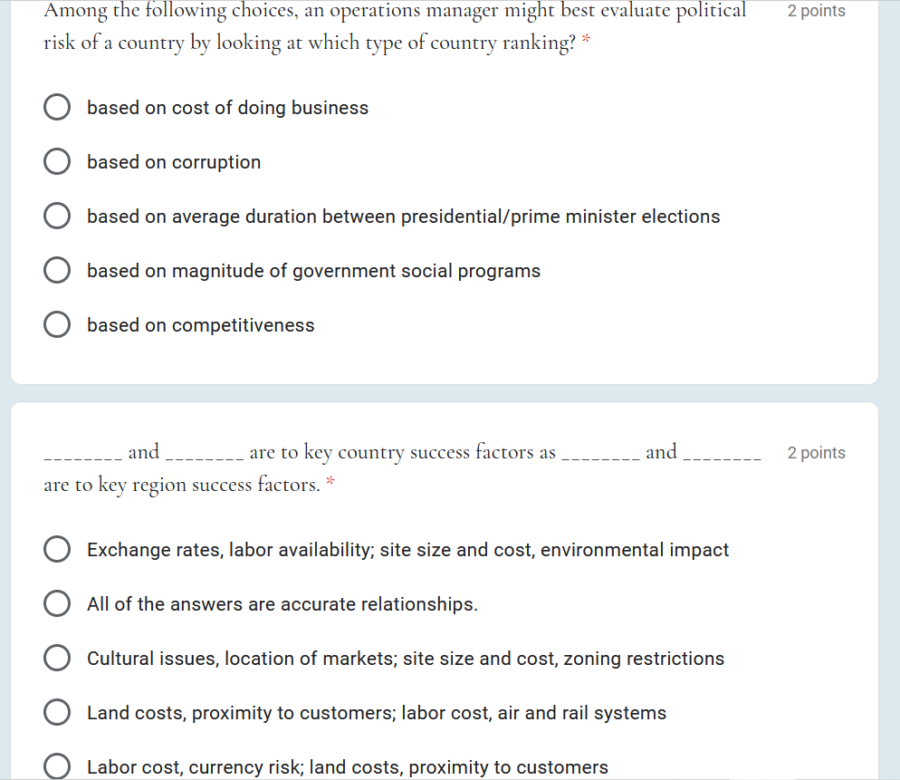 Solved 2 points Among the following choices, an operations | Chegg.com