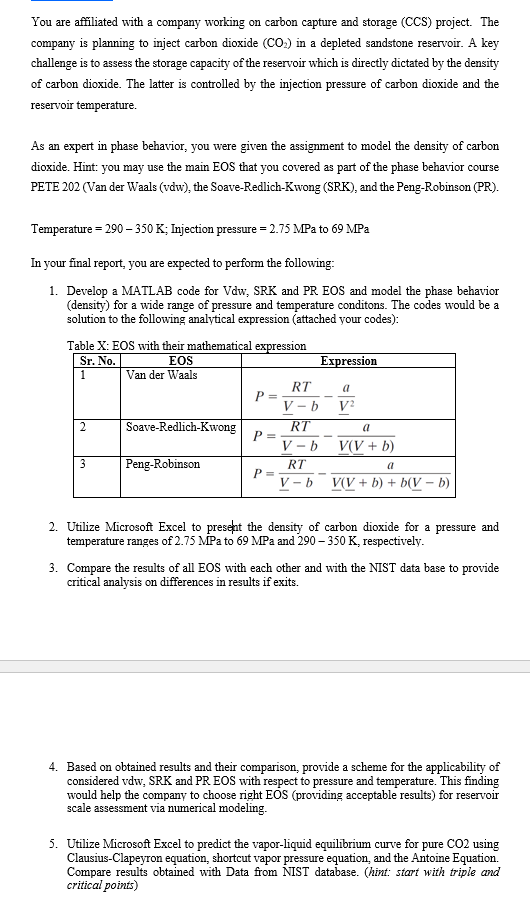 Solved 1. The NIST databases give the Antonie equation of