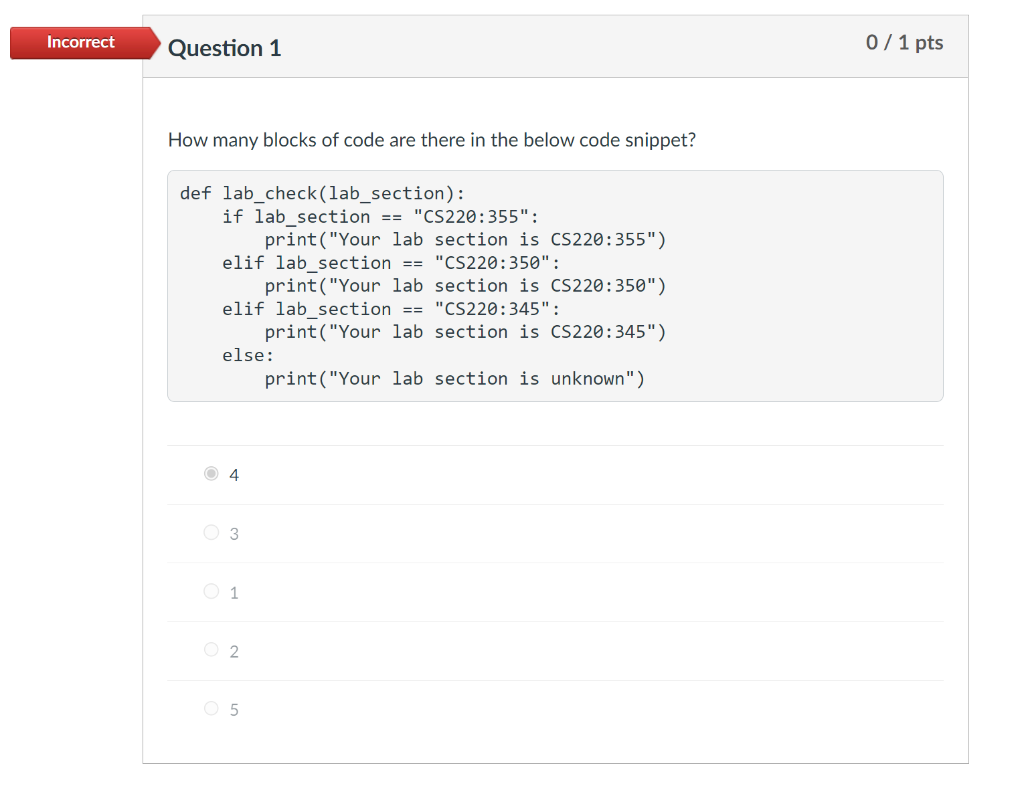 Solved Question 1 How many blocks of code are there in the | Chegg.com