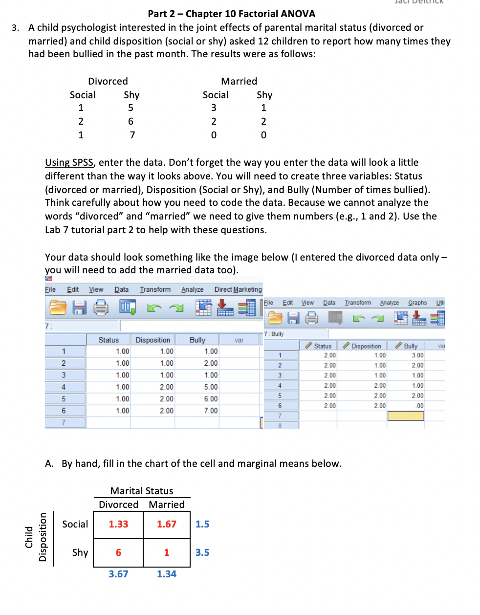 Solved Jdci Part 2 - Chapter 10 Factorial ANOVA 3. A child | Chegg.com