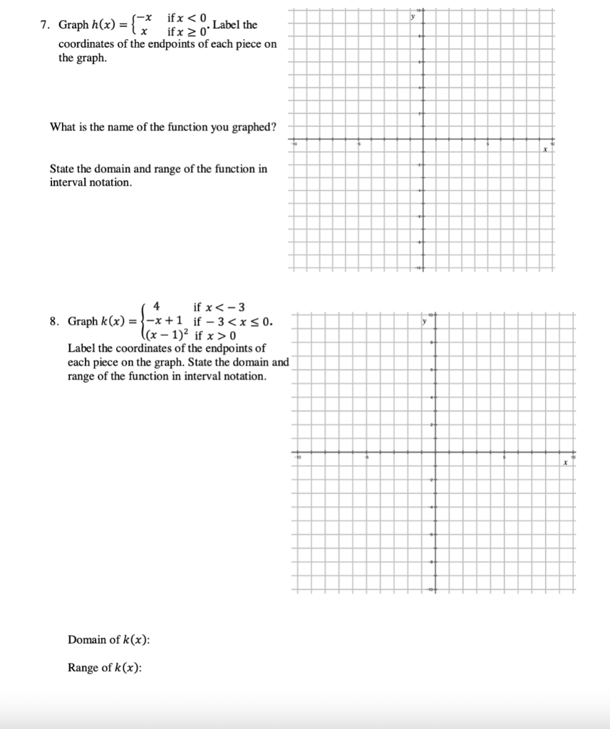 Solved 7. Graph h(x)={−xx if x