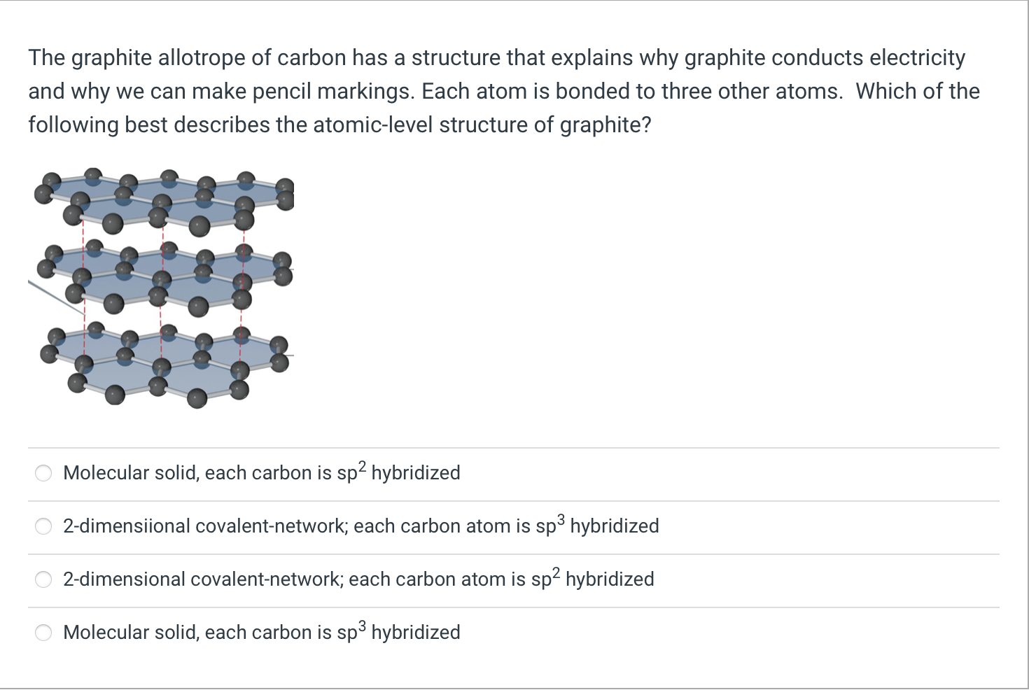 Solved The graphite allotrope of carbon has a structure that