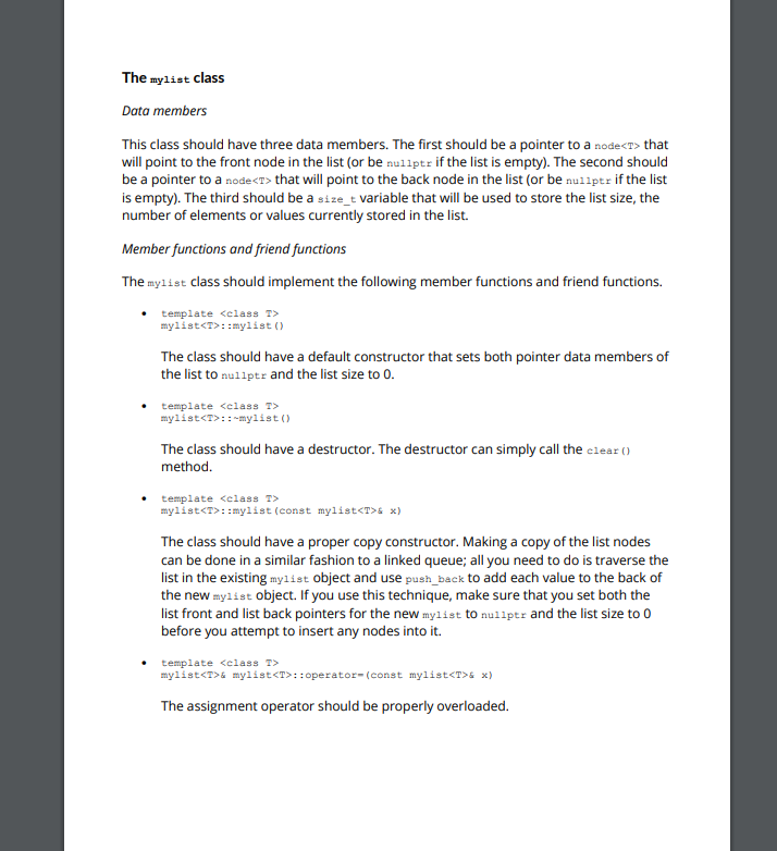 Solved This assignment is an exercise in implementing the | Chegg.com