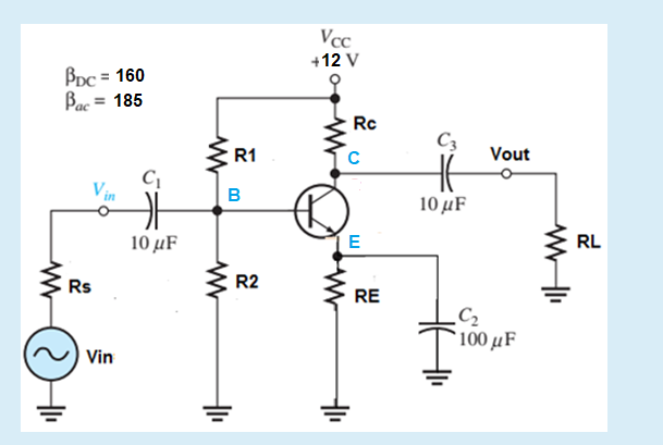 Solved For The Given Amplifier Circuit, Answer The Following | Chegg.com