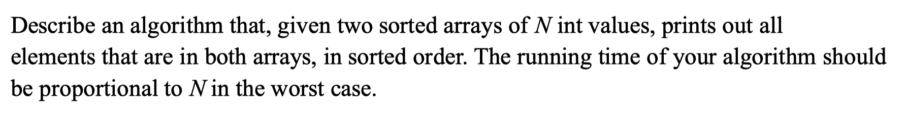 Solved Describe An Algorithm That, Given Two Sorted Arrays | Chegg.com