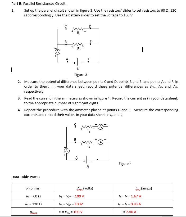 Solved Part B: Parallel Resistances Circuit. 1. Set Up The | Chegg.com