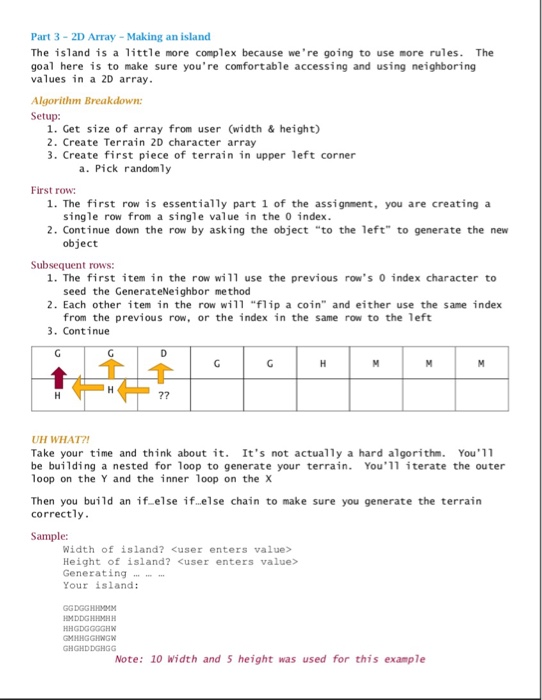 Solved CSE205 Assignment 2 ASCII Terrain Generator 5Opts | Chegg.com